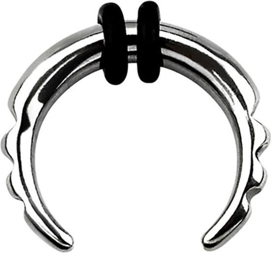 Star Piercing Dehnsichel silber mit 3 kerben (Chirurgenstahl 316L)