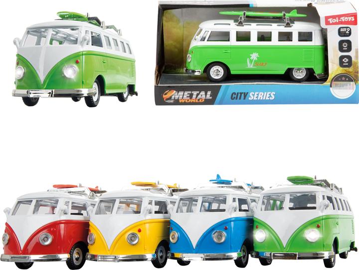 Actual product image Toi-Toys Retro Bus Surf Party Rückzug aus Metall, blau
