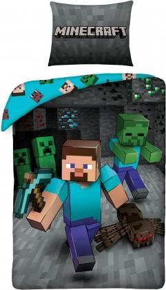 Tinisu Biancheria da letto Minecraft 140x200cm - morbido cotone - cuscino e piumone