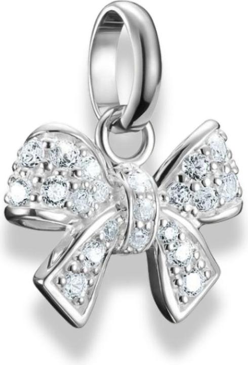 Thomas Sabo Charm-Anhänger Schleife mit Steinen Connect Silber (Sterling Silber 925)