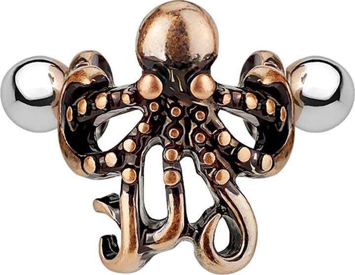 Produktbild Star Piercing Micro Barbell Manschette rosegold Tintenfisch (ohne Messing, Chirurgenstahl 316L)