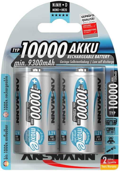 Produktbild Ansmann Mono D (2 Stk., D, 9300 mAh)