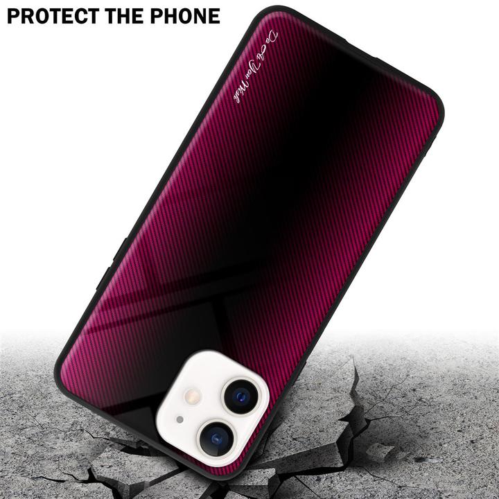 Actual product image Cadorabo TPU Striped Glass Cover (Apple iPhone 12 mini)