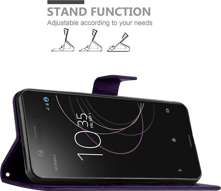 Produktbild Cadorabo Flower Book Hülle für Sony Xperia XZ1 COMPACT (Sony Xperia XZ1 Compact)