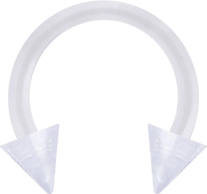 Star Piercing Micro Circular Barbell transparent mit zwei Cones (Bioflex, ohne Messing)