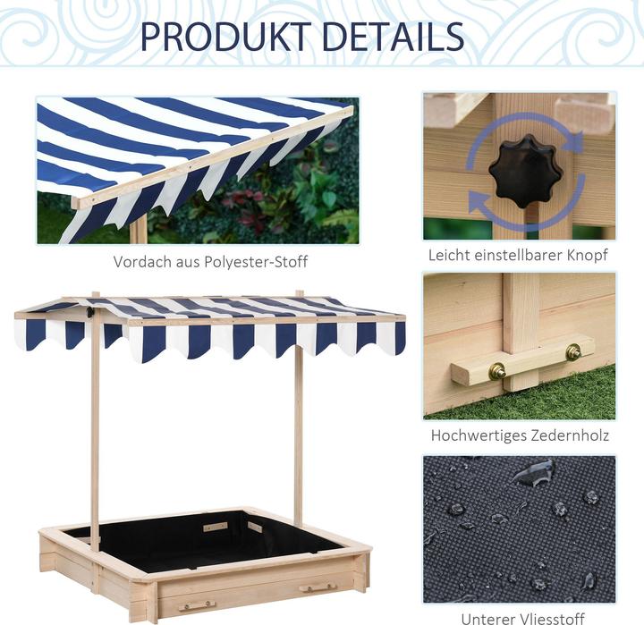 Produktbild Outsunny Sandkasten mit verstellbarem Dach