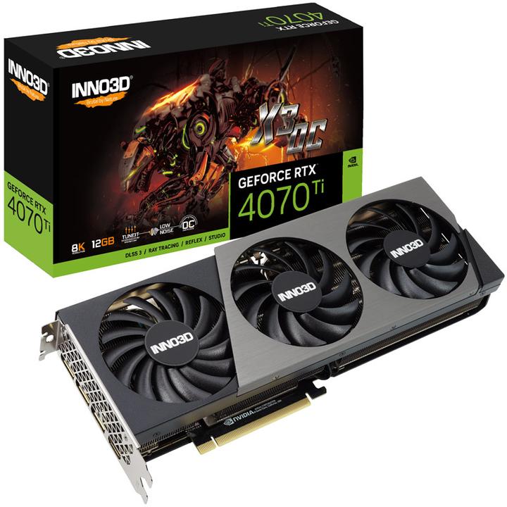 Produktbild Inno3D Geforce RTX 4070 Ti X3 OC - 12 GB GDDR6X, 1 x HDMI, 3 x DP (12 GB)