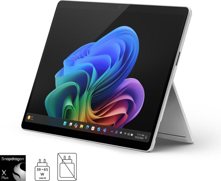 Microsoft Surface Pro – Copilot+ PC – 11. Edition - 5G (Netzteil separat erhältlich) (13", Snapdragon X Plus X1P-64-100, 16 GB, 256 GB, Ohne Tastaturlayout)