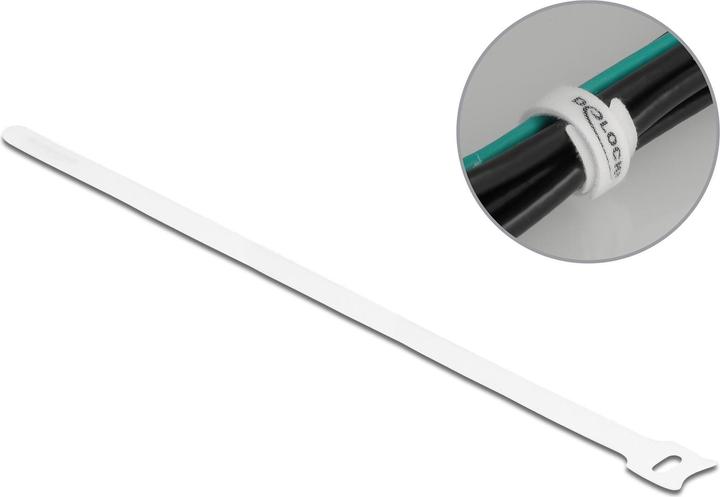 Actual product image Delock Velcro cable tie L 300 x W 12 mm white 10 pieces (Velcro cable ties, 300 mm, 10 pcs.)
