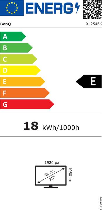 Label énergétique BenQ Zowie XL2546K (1920 x 1080 pixels, 24.50")