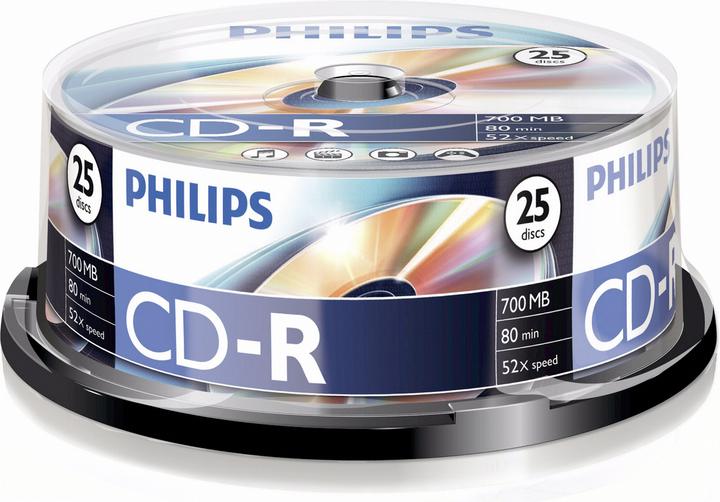 Produktbild Philips 1x25 CD-R 80Min 700MB 52x SP (52 x)