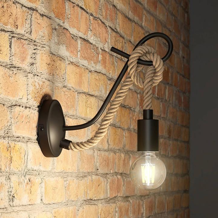 Immagine prodotto Lucande Lampada da parete Ropina con corda di canapa (E27)