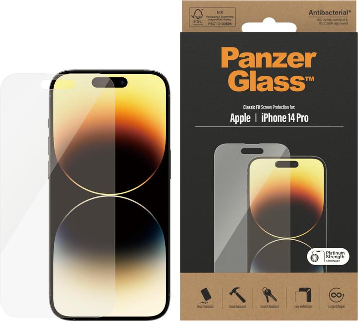 Actual product image PanzerGlass Classic Fit (1 Piece, Apple iPhone 14 Pro)
