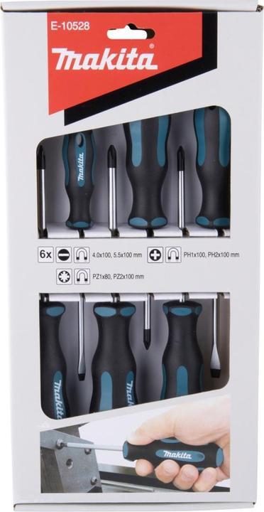 Actual product image Makita Screwdriver set 6 pieces (Port, Pozidriv cross recess (PZ), Phillipps cross recess (PH))