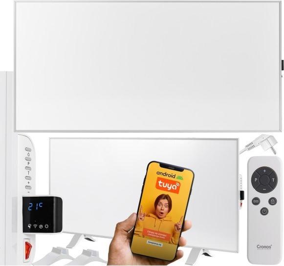 Cronos Synthelith Pro CRP-770TWP 770W graue Infrarotheizung mit WiFi und Fernbedienung (770 W)