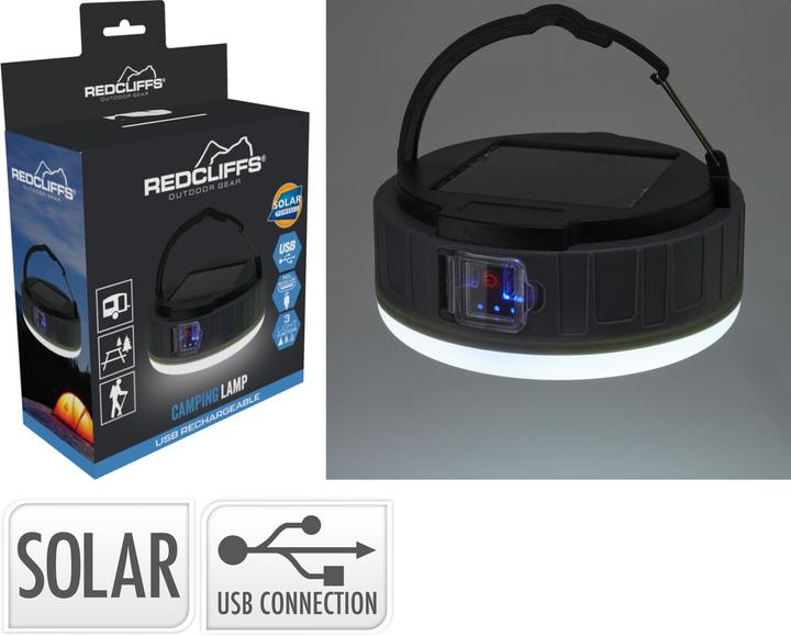 Actual product image Redcliffs Campinglampe mit Solarpanel