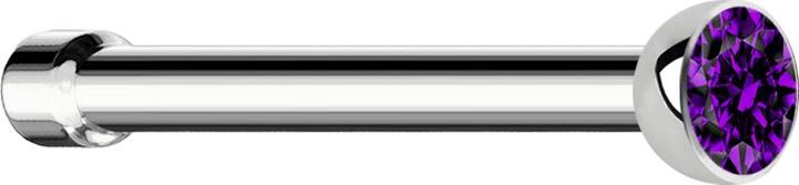 Produktbild Star Piercing Nasenstecker gerade silber mit Kristall violett (Chirurgenstahl 316L, ohne Messing)
