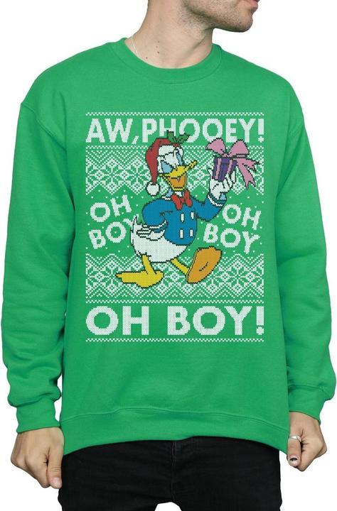 Actual product image Disney Mens Donald Duck Christmas Fair Isle Sweatshirt (S)
