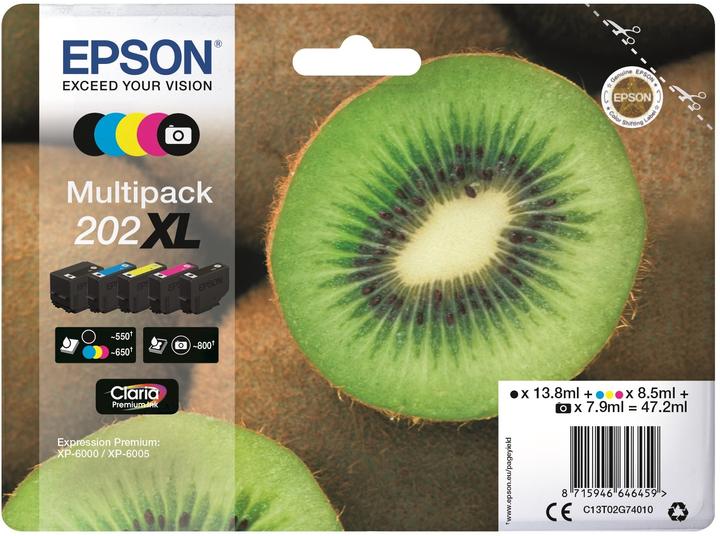 Actual product image Epson 202XL Claria Premium Multipack (M, Y, FC, C, PBK)