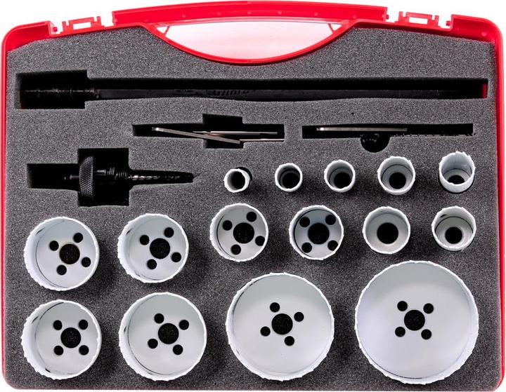 Actual product image Ruko Hole saw set (16 mm, 19 mm, 21 mm, 24 mm, 25 mm, 29 mm, 32 mm, 37 mm, 40 mm, 48 mm, 51 mm, 54 mm, 60 mm, 73 mm, 83 mm)