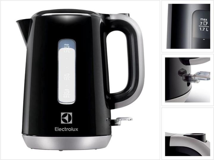 Actual product image Electrolux EEWA3300 Kettle 2200 W 1.7 l black / silver ( 910 280 279 ) (1.70 l)