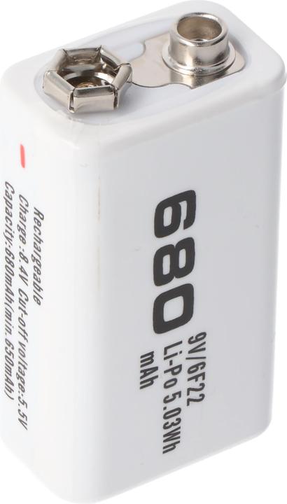 Actual product image AccuCell Rechargeable battery 9V block, 6LR61, 6F22 (1 pcs., 9V Block, 650 mAh)