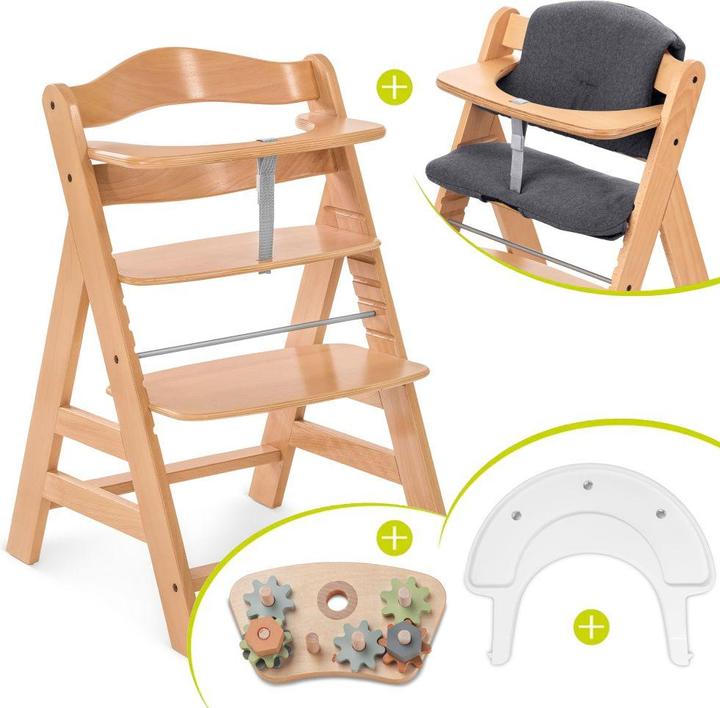 Actual product image Hauck Highchairs Highchair Alpha Plus Nature in economy set - incl. (Highchair)