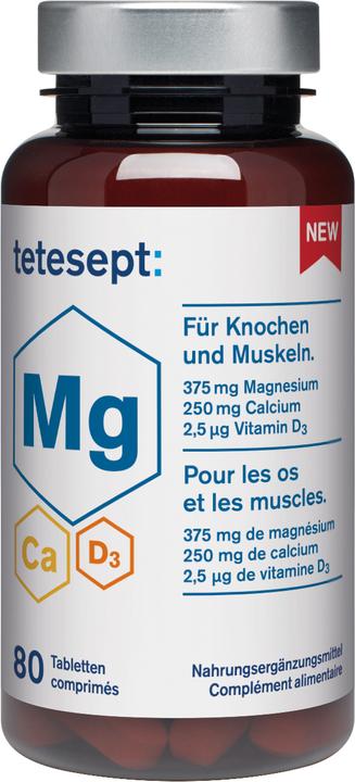 Produktbild Tetesept Magnesium + Calcium + D3 (80 Stück, Tabletten)