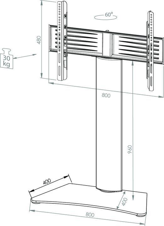 Produktbild VCM Morgenthaler Zental ohne Zwischenboden - 30 kg - 177,8 cm (70 Zoll) - 81,3 cm (3 (80 x 40 x 117 cm)