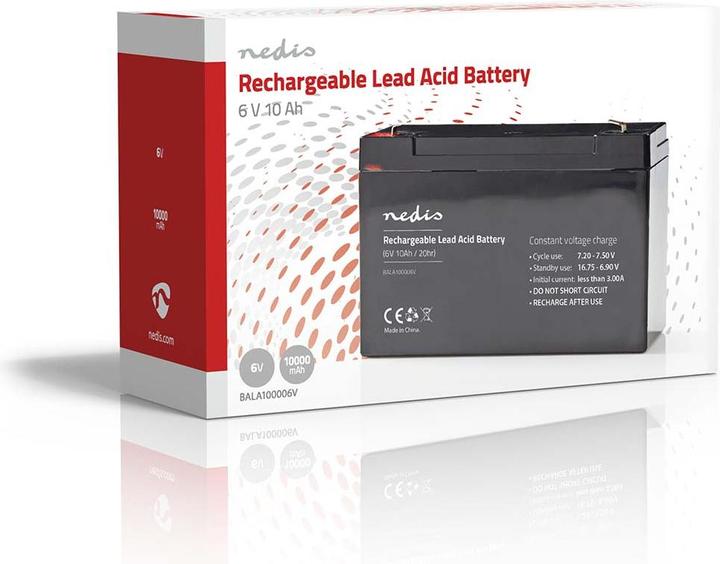 Actual product image Nedis Rechargeable maintenance-free lead battery - Voltage: 6 V - Battery capacity: 10000 mAh - 151 (6 V, 10000 Ah)