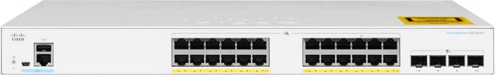 Actual product image Cisco PoE+ Switch CBS250-24P-4X-EU 28 Port (24 ports)