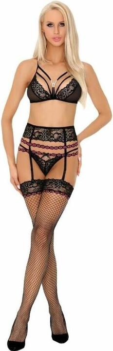Produktbild LivCo Corsetti Fashion SNEHANA LC 90443 BH + STRUMPFGÜRTEL + HÖSCHE SCHWARZ L/XL (XL)