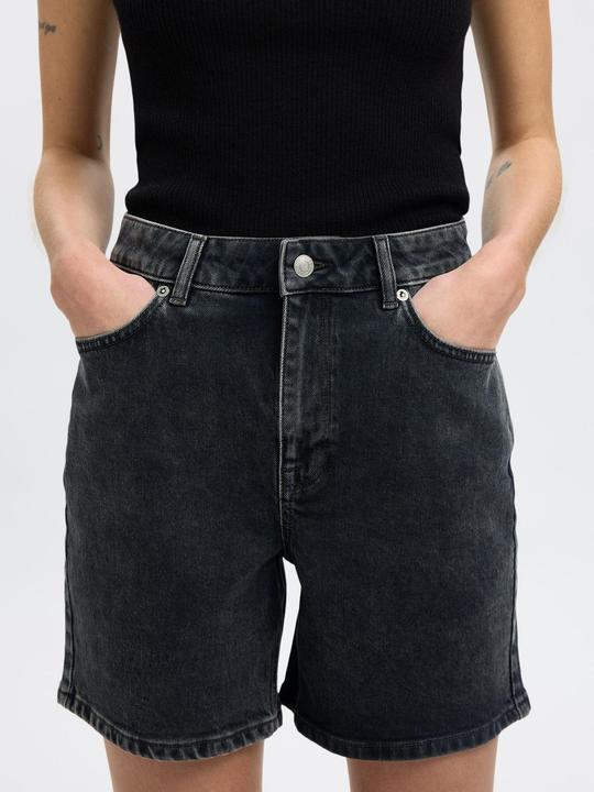 Produktbild Selected Femme Schwarze High Waist Jeansshorts (36)
