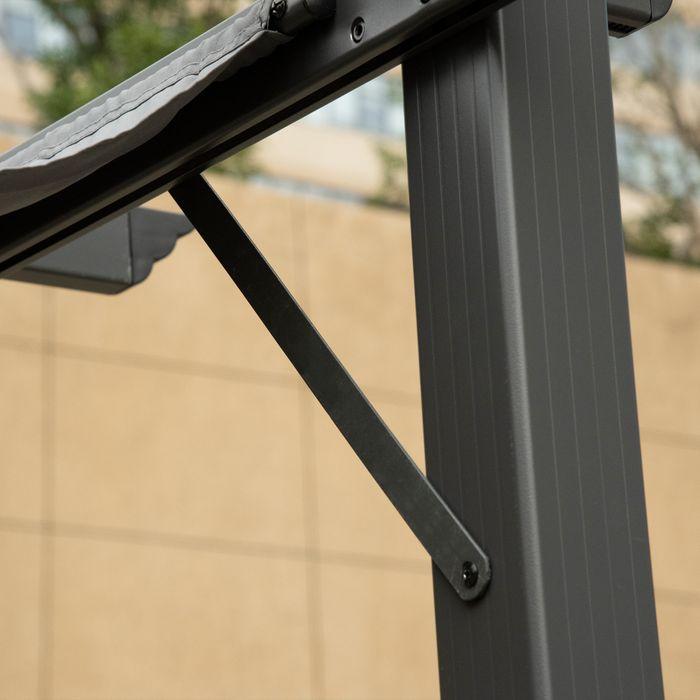 Image du produit Swisshandel24 Pergola Pavillon avec toit ouvrant en aluminium gris charbon+gris foncé 3x3x2,23 m (300 cm, 300 cm)