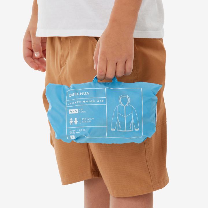 Image du produit Quechua Veste imperméable de randonnée enfant 2-6 ans, MH100 zip bleu (122)