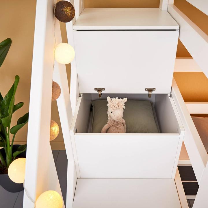 Image du produit Lifetime Kidsrooms Lit mezzanine avec escalier, tiroirs et sommier Deluxe