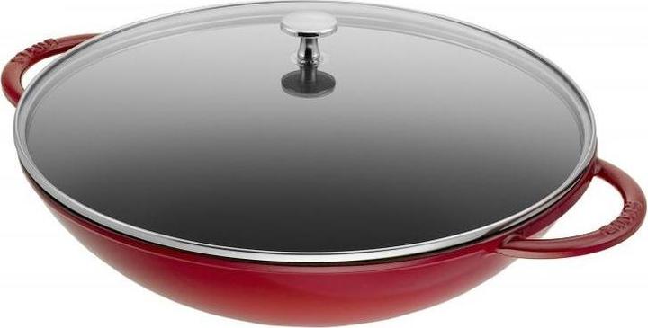 Image du produit Staub Wok avec couvercle en verre (37 cm, Wok, Fonte)