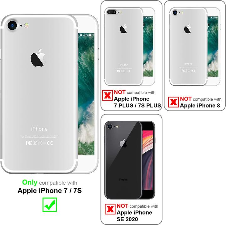 Actual product image Cadorabo TPU Ultra Slim carbon stainless steel combo cover (Apple iPhone 7)