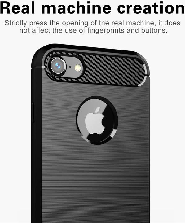 Actual product image Cadorabo TPU Ultra Slim carbon stainless steel combo cover (Apple iPhone 7)