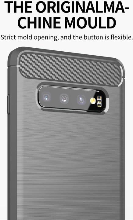 Produktbild Cadorabo TPU Ultra Slim carbon edelstahl Kombi Cover (Samsung Galaxy S10)