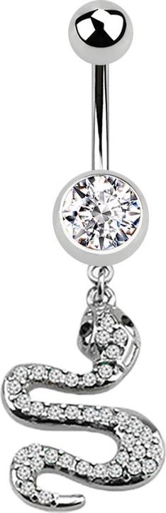 Actual product image Star Piercing Banana silver with pendant snake silver (Surgical steel 316L, without brass)
