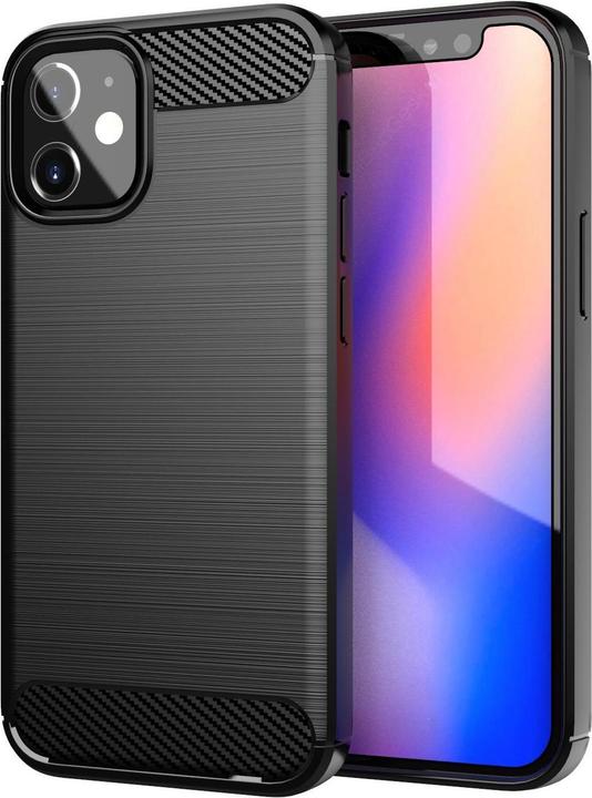 Image du produit Cadorabo TPU Ultra Slim carbon edelstahl Combi Cover (Apple iPhone 12 mini)