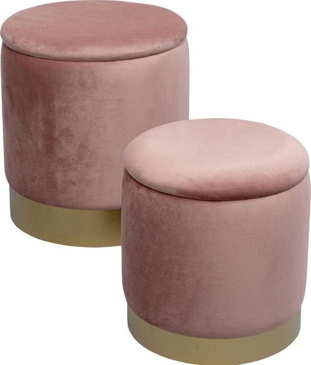 Actual product image Kare Design Hocker Cherry Storage Rose Brass (2/Set)