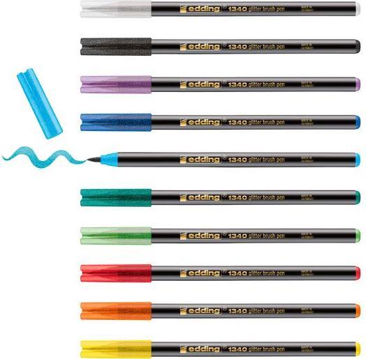 Produktbild Edding Brush pen 1340 Glitter schwarz (Glitzer)