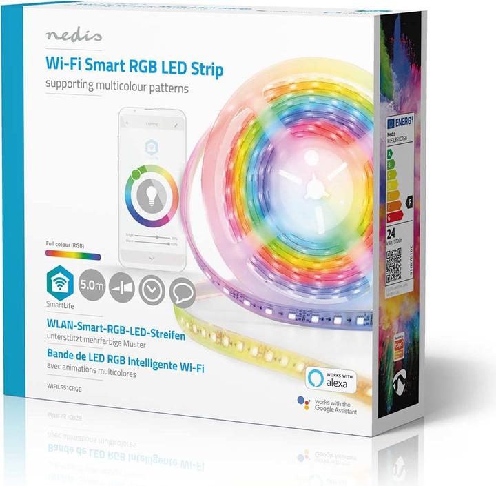 Produktbild Nedis Smartlife Full Color LED-Streifen WIFILS51CRGB WLAN Mehrfarbig 5000 mm IP65 700 lm (500 cm, Indoor)