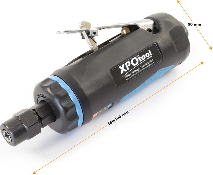 Image du produit Wiltec XPOtool Ponceuse pneumatique 168mm Polissage Air comprimé Boîtier Alu 6,3 bar Meuleuse 22000tr./min