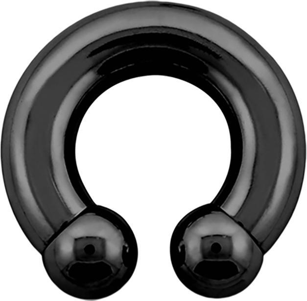 Image du produit Star Piercing Circular Barbell femelle noir avec deux billes (Titane G23, sans laiton)