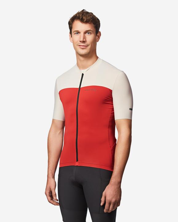 Produktbild Van rysel Rennrad Fahrradtrikot Sommer kurzarm Herren Slimfit Endurance 2 rot/beige (S)
