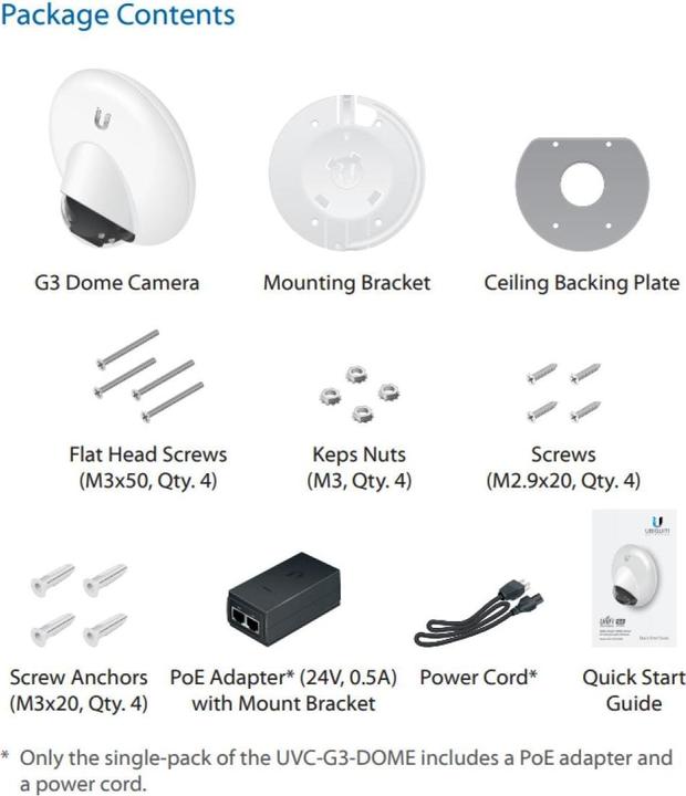 Produktbild Ubiquiti UniFi UVC-G3 Dome (1920 x 1080 Pixels)