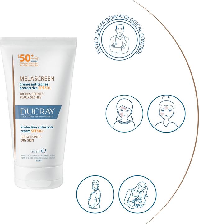 Immagine prodotto Ducray Crema Melascreen anti-macchie (Crema solare viso, SPF 50+, 50 ml, 68 g)